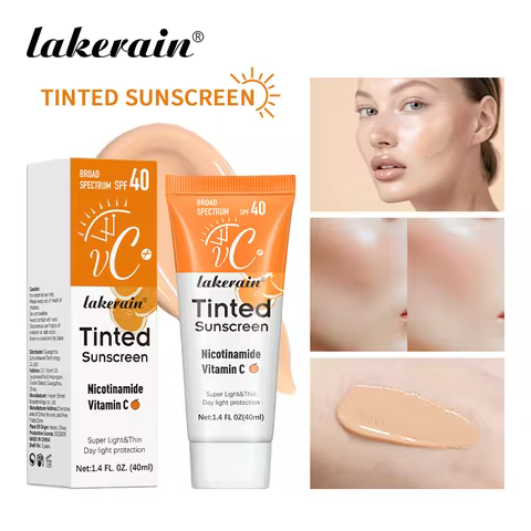 Vitamin C Tinted Sunscreen With SPF 40 Hydrating Mineral Sunscreen With Zinc Oxide & Titanium UV Pro