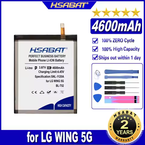 HSABAT BL-T52 4600mAh Battery for LG WING 5G LMF100N LM-F100N LM-F100V LM-F100 Batteries