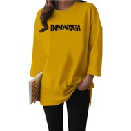 Kaos 17 Agustus / Kaos Oversize Wanita Motif INDONESIA 02 / Kaos Oversize Katun Combed 30s / Kaos Wa
