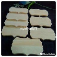 LOKAL Pine wood board 7 x 4.5 x 0.4 cm local Dutch teak carved name