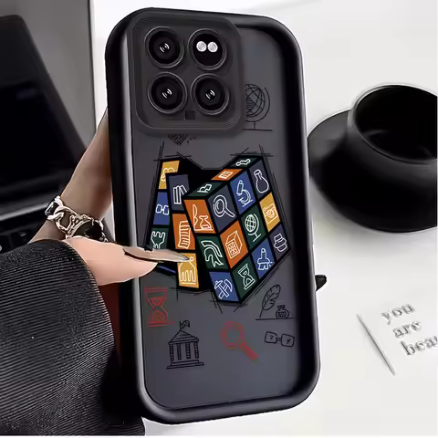 Creative Rubiks Cube Phone Case For Xiaomi Mi 14 13 12 11 Lite 5G 13T 12T 11T 14T 15T Pro Poco X7 X6