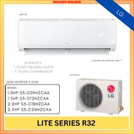 LG Lite Series Wall Mounted Aircond Non Inverter R32 C09HZCAA | C12HZCAA | C18HZCAA | C24HZCAA 1.0HP