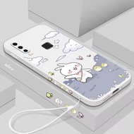 Casing Vivo y11 y12 y15 y17 y19 mobile phone case cute cartoon little rabbit chick rabbit soft shell silicone lanyard phone case
