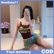 Sexy Gypsy-Inspired Alphanumeric Print Stretch Tank Top With Built-in Padding - Malaysia