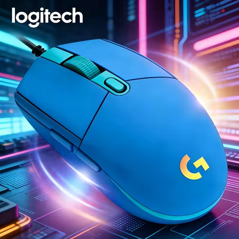 Logitech G102 wired dual-mode advanced office gaming mouse, available in black, white, purple, and b