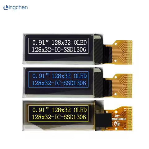 Oled 0.91 inch white and blue color 128X32 OLED LCD LED Display 0.91"; IIC Communicate