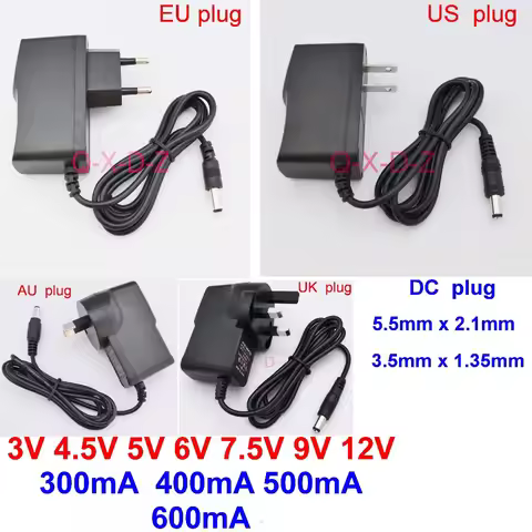 1PCS AC110-240V DC 3V 4.5V 5V 6V 7.5V 9V 12V 300mA 400mA 500mA 600mA adapter AC / DC Converter power