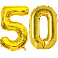 40 inch Large Gold Number Balloons 10 20 30 40 50 60 70 80 90 years adult Birthday Anniversary Decor