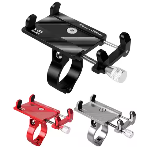 Aluminum Alloy Bicycle Phone Holder Motorcycle Handlebar Mount for 3.5-6.2" Smart Phone for iPhone X