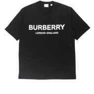 BURBERRY 徽標印花棉質 T-Shirt （黑色） XL _廠商直送