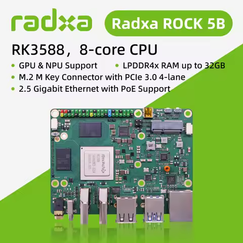 Radxa ROCK 5B RK3588 8-core CPU SBC, HDMI with 8K Output, and M.2 M Key Connector with PCIe 3.0, Sin