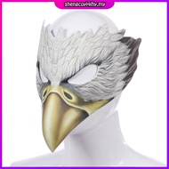 Half Face White Eagle Mask Pu Leather Eva For Costume Masquerade Cosplay Halloween Carnival Ball Pla