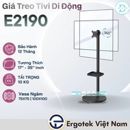 ErgoTek E2190 Portable TV Mount (17-35 Inch) 360 Rotation - High Quality Moving TV Mount with Wheels