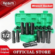 REAIM Impact Wrench Socket 10Pcs/set 1/2'' Electric Power Tool Hex Socket Set Impact Wrench Adapter