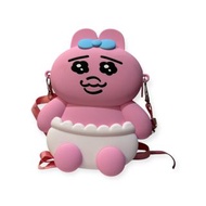 底褲兔 opanchu usagi 粉色卡通兔子斜挎包 矽膠料