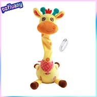 Plush Giraffe Doll Stuffed Animal Baby Toy Interactive Dancing Giraffe Toy for Toddlers Repeats Glow