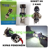 CAHAYA H4 M8 SOCKET MAIN LIGHT SUPER BRIGHT WHITE LIGHT COOLING FAN HI LOW / H4 SOCKET MAIN LIGHT / 