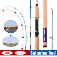 Portable Fishing Rod 1.8m Carbon Spinning Reel rod Ceramic Guide 2 Piece Carp Fishing Freshwater Saltwater Fishing Accessories