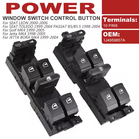 Window Master Switch Button Console For Volkswagen Golf Jetta Bora Passat B5 Seat Leon Toledo MK4 Sk