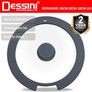 DESSINI ITALY SGL-18 18CM SGL-20 20CM SGL-26 26CM Silicone Tempered Glass Lid Cover Casserole Pot Fr
