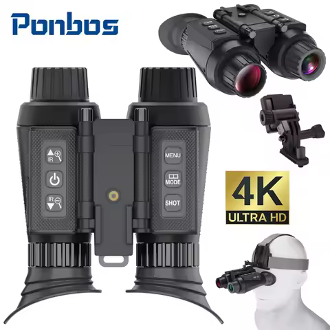 NV8300 Professional Infrared Night Vision Binoculars Camera 4K UHD 36MP Head-mounted 3D Binocular Te