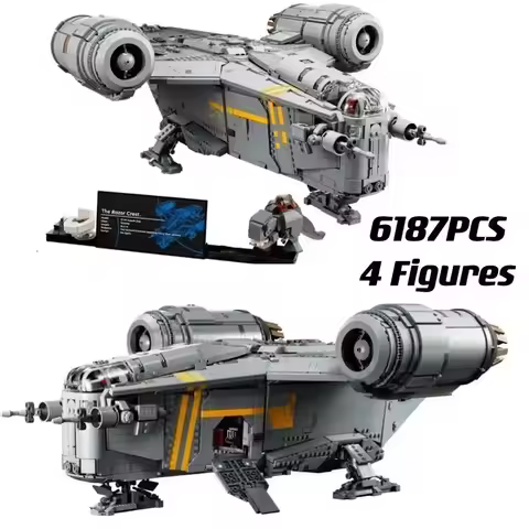 2025 New 6187pcs Spacecraft Model Star Mandalorian Razor Crest Spaceship 75331 Home Decoration Toys 