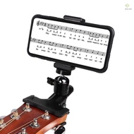 Guitar Phone Holder 360 Degree Rotating Guitar Bass Head Phone Holder Guitar Neck Clamp for Electric
