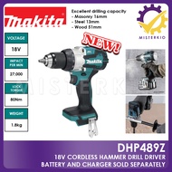 Makita DHP489 18V CORDLESS HAMMER DRIVER DRILL, 3-in-1 Drill, For Wood, Metal, Masonry, DHP489Z, Bare Tool Only