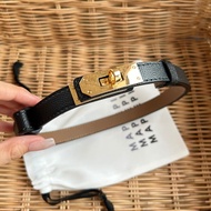 Maplepie - Elis Belt 350.- เข็มขัดหนังเส้นเล็กเอว 22-36” รูดปรับสายตามไซส์ ไม่ต้องเจาะรู