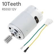 RS550 DC Motor 10 Teeth 12V High Speed Electric Motor Kids Ride On Car SUV Parts for Remote Control 