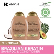 [Bundle of 2] OGX Ever Straightening+ Brazilian Keratin Therapy Shampoo & Conditioner 385ml Set