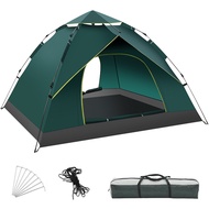 Camping Tent 3/4 Person Tents for Family Camp Tent Green Waterproof Windproof Outdoor for Backpackin