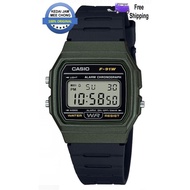 [Unisex CASIO F-91WM-3ADF Army Green Square Face Standard Digital Resin Strap Men Watch