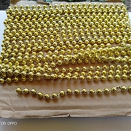 Manik-Manik Plastik Bulat Warna Gold (8mm) (1 Meter)