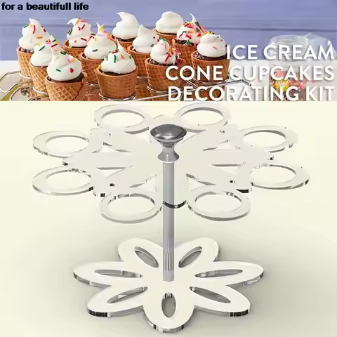 6/8 Holes Stand Ice Cream Display Rack Sushi Roll Waffle Food French Fries Hand Acrylic For Cupcake 