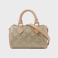 LV Monogram Nano Speedy 金屬色塗層帆布二用包 (金色)