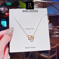 (Titan) N15 Dây chuyền nữ titan không đen mặt chữ D d đẹp