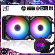 Wovibo PC CPU Water Cooling Computer Cooler AIO RGB ARGB Liquid Fan Ventilador Radiator For LGA 1150 1151 1200 1700 2011 AM4 AM5