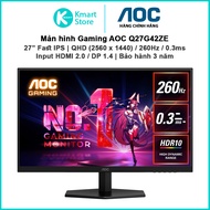 AOC Q27G42ZE Gmaing Monitor | 27" Fast IPS QHD / 260Hz / 0.3ms | Input HDMI 2.0 + DP 1.4 |