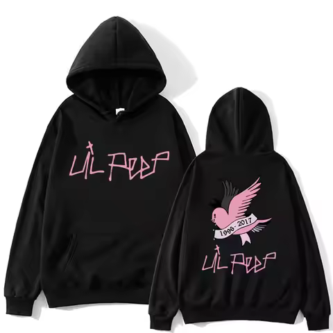 Rapper Lil Peep Pink CryBaby Pink Print Hoodie Men Women Fashion Harajuku Hip Hop Oversized Sweatshi