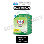 P.Love Standard Adult Tape Diapers - M10 / L9 / XL8 (1 Bag)