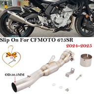 For CFMOTO 675SR NK 675SR CF675SR 2024 2025 Motorcycle Exhaust Systems Side Row Escape Stainless Ste