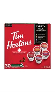 ☀️Tim Hortons Single Serve Coffee Cups, 30 Variety Pack  單份咖啡杯☕️🤎30件雜錦包裝 - 315g 《🇨🇦加拿大製造》