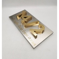 House Number Plate Stainless Steel 304 For 3 Numbers ** Genuine 304 Auspicious Sign