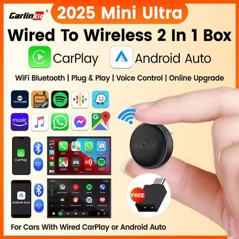Mini Ultra 3 CarlinKit 5.0 Wireless Adapter Wireless CarPlay Android Auto For OEM Car Plug & Play Wi