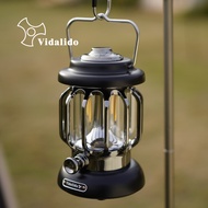 Vidalido ตะเกียง ตะเกียงแคมป์ปิ้ง โคมไฟแบบพกพา การตั้งแคมป์กลางแจ้ง โคมไฟบรรยากาศ โคมไฟเต็นท์แบบชาร์จไฟ