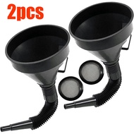 2pcs Engine Refueling Funnel with Filter for Car Motorcycle Truck Oil Gasoline Filling Strainer Extension Pipe Hose Funnels Tool