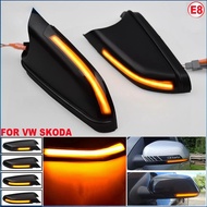 2PCS Sequential Turn Signal Mirror Lights For VW Polo MK4 FL Vento Skoda Octavia