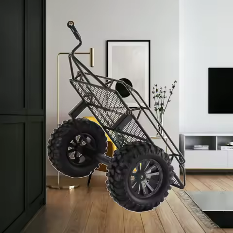 RC Cargo Bed Trailer Heavy-Duty RC Trailer with Tow Hitch Rubber Sturdy for Trail Runs