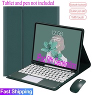 ✿Case with Keyboard For iPad 9th Generation gen Wireless Bluetooth Touchpad Keyboard Mouse Cover Casing Round button